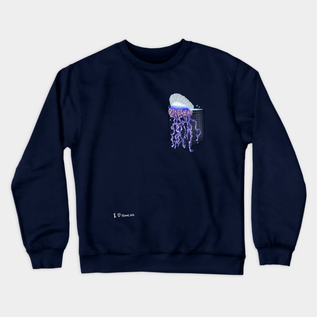 Pocket Marine Life - Portuguese man o' war Crewneck Sweatshirt by Purgatory_Feminist